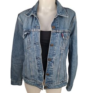 Levi's Strauss & Co Denim Trucker Jacket Womens Size Large Blue Jean Coat